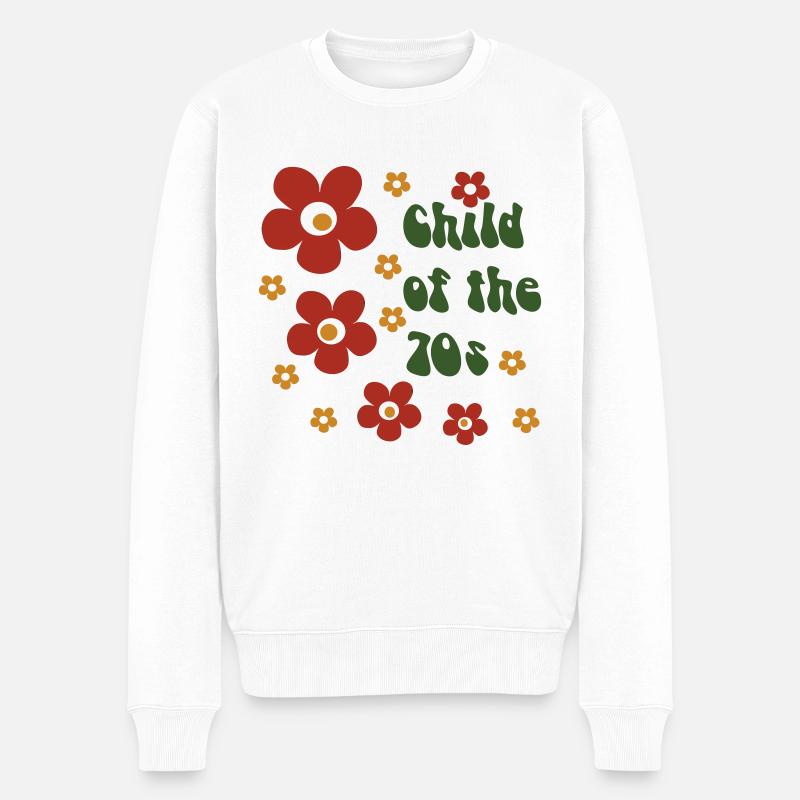 Child of the 70s - Männer Premium Bio Pullover - Weiß