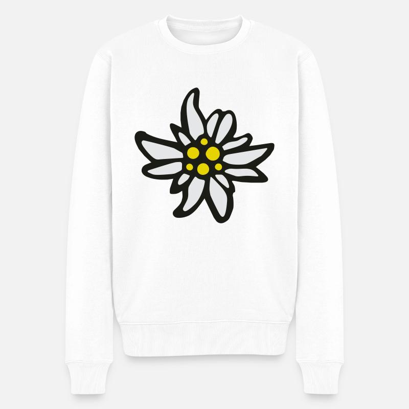 Edelweiss - Männer Premium Bio Pullover - Weiß