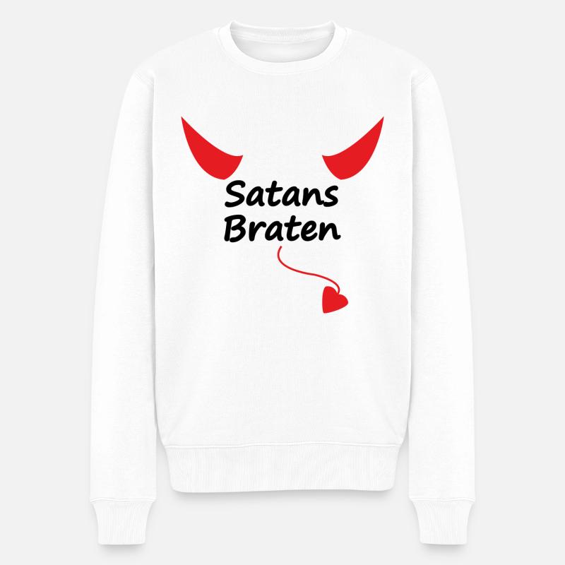 Satansbraten - Männer Premium Bio Pullover - Weiß