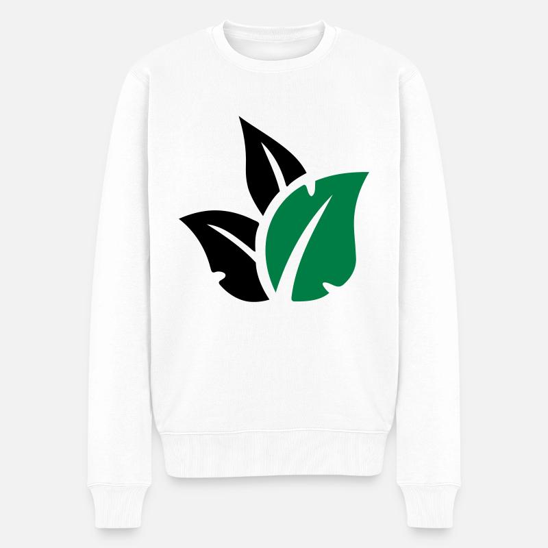 trileaf - Männer Premium Bio Pullover - Weiß