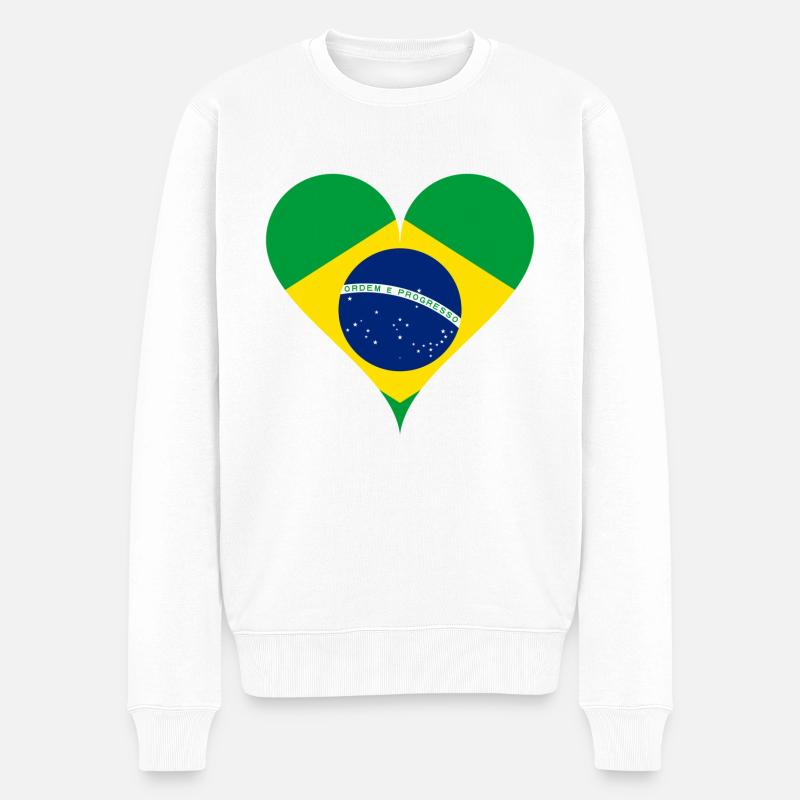 J'aime le Brésil - Pull Premium bio Homme - blanc