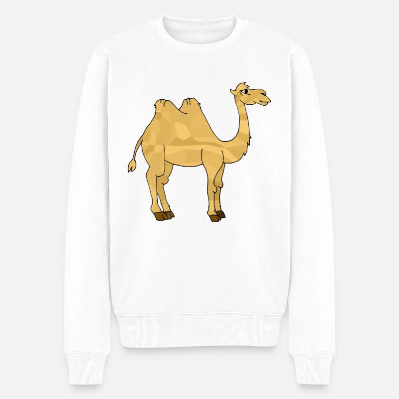 Kamel - Männer Premium Bio Pullover - Weiß