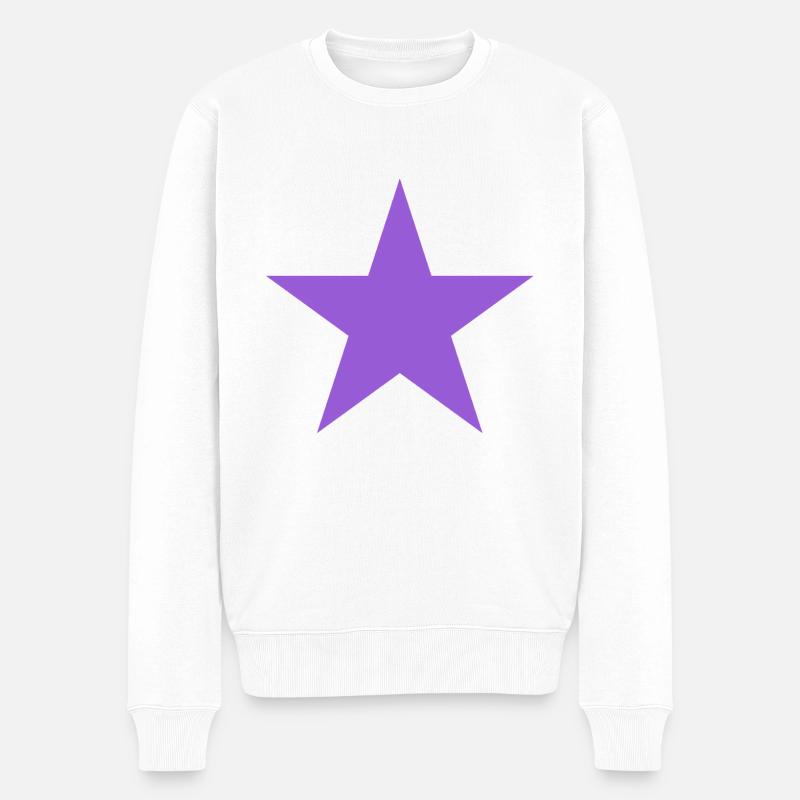 lila Stern, violett star - Männer Premium Bio Pullover - Weiß
