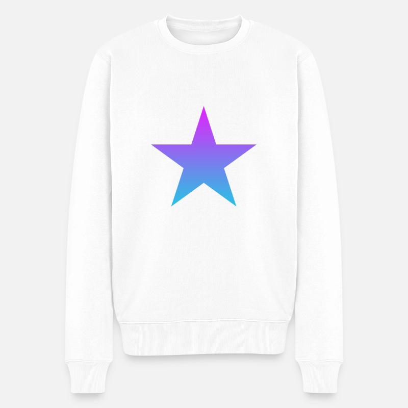 Stern Maske lila blau star mask - Männer Premium Bio Pullover - Weiß