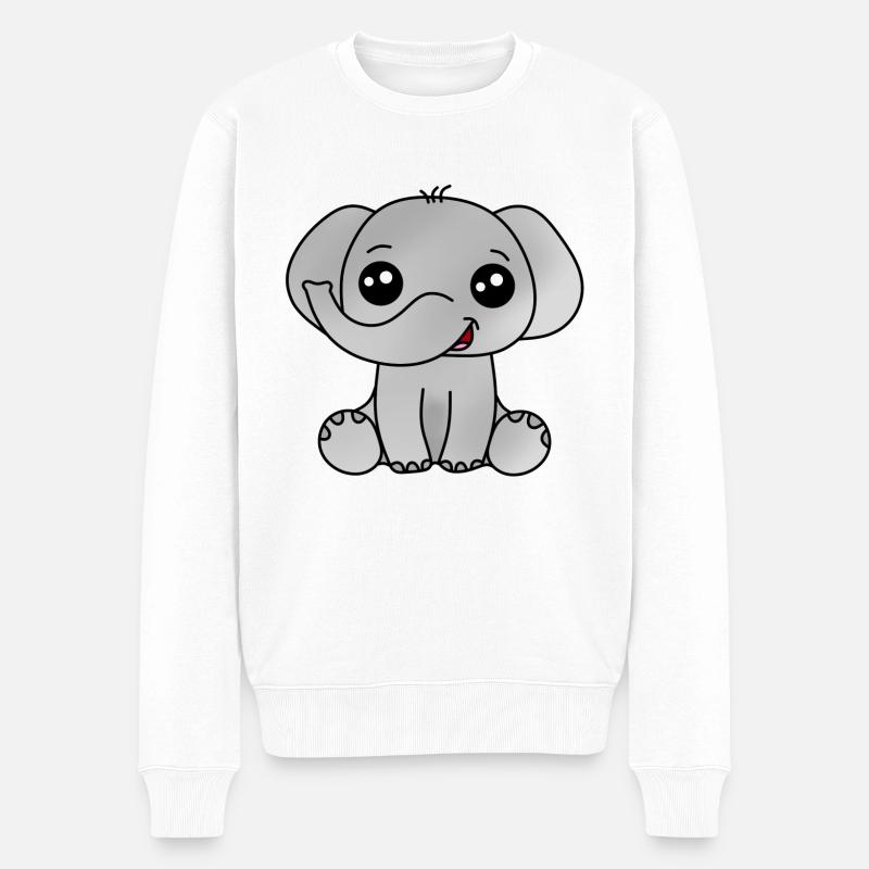 Éléphant - Pull Premium bio Homme - blanc