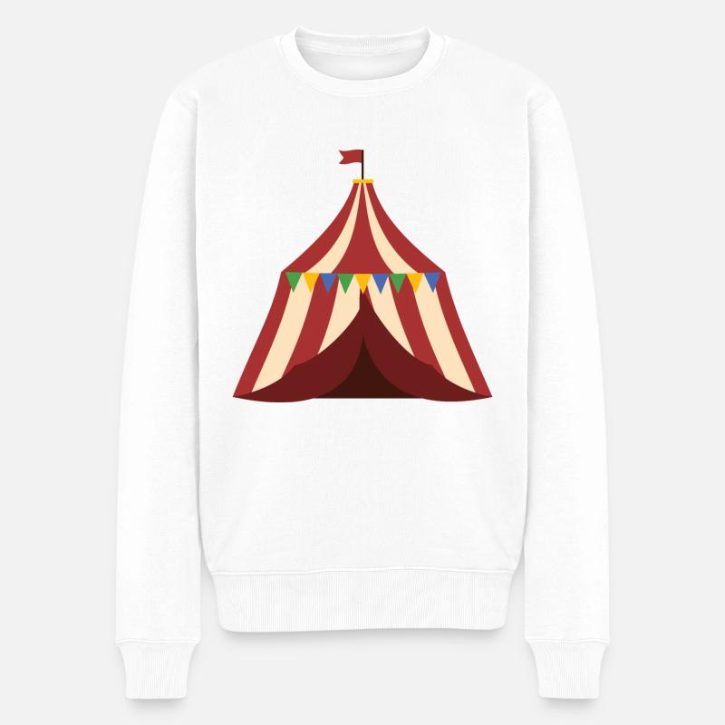 Zirkus Zelt - Männer Premium Bio Pullover - Weiß