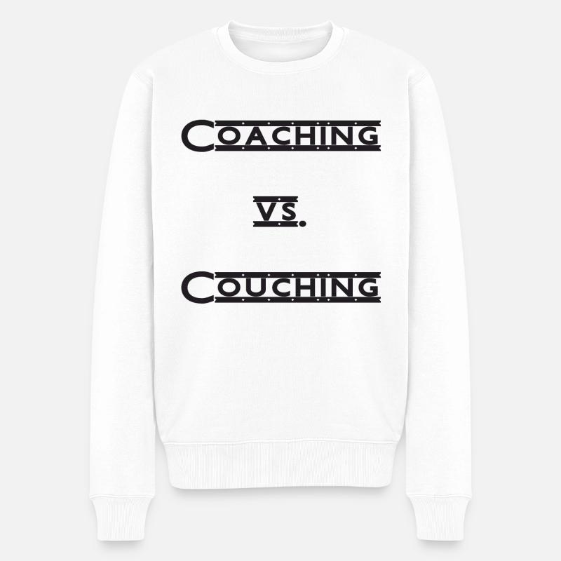 coaching vs. couching - Pull Premium bio Homme - blanc