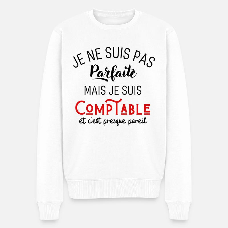 Pas parfaite mais comptable - Pull Premium bio Homme - blanc