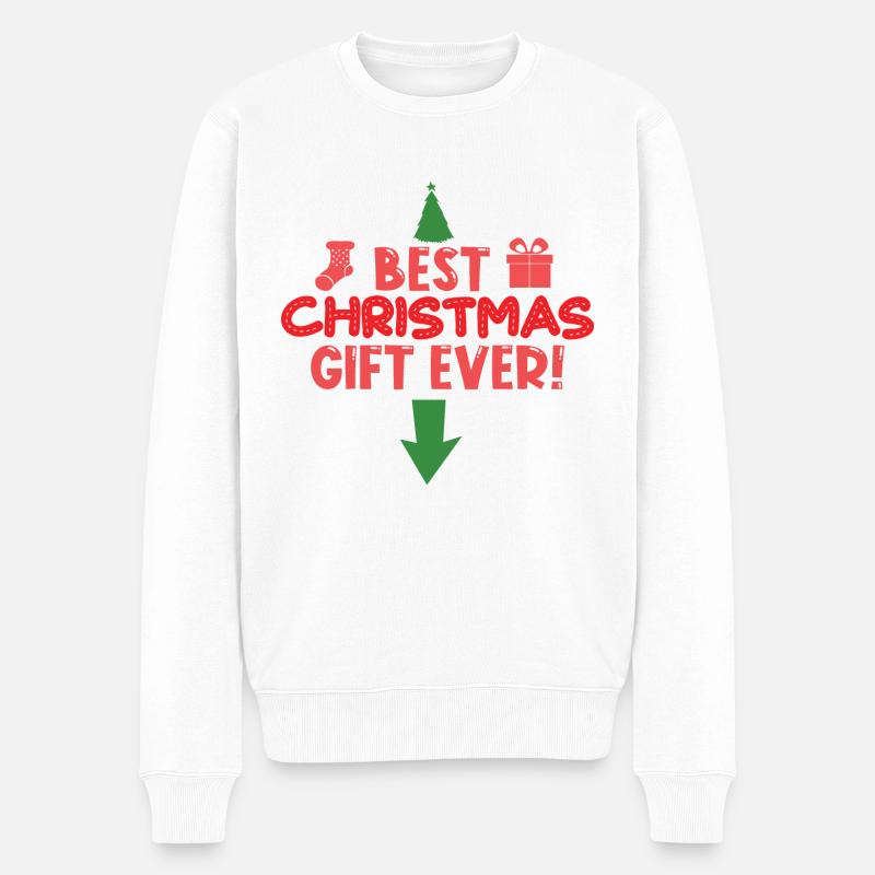 Weihnachten Schwangerschaft Schwanger - Männer Premium Bio Pullover - Weiß