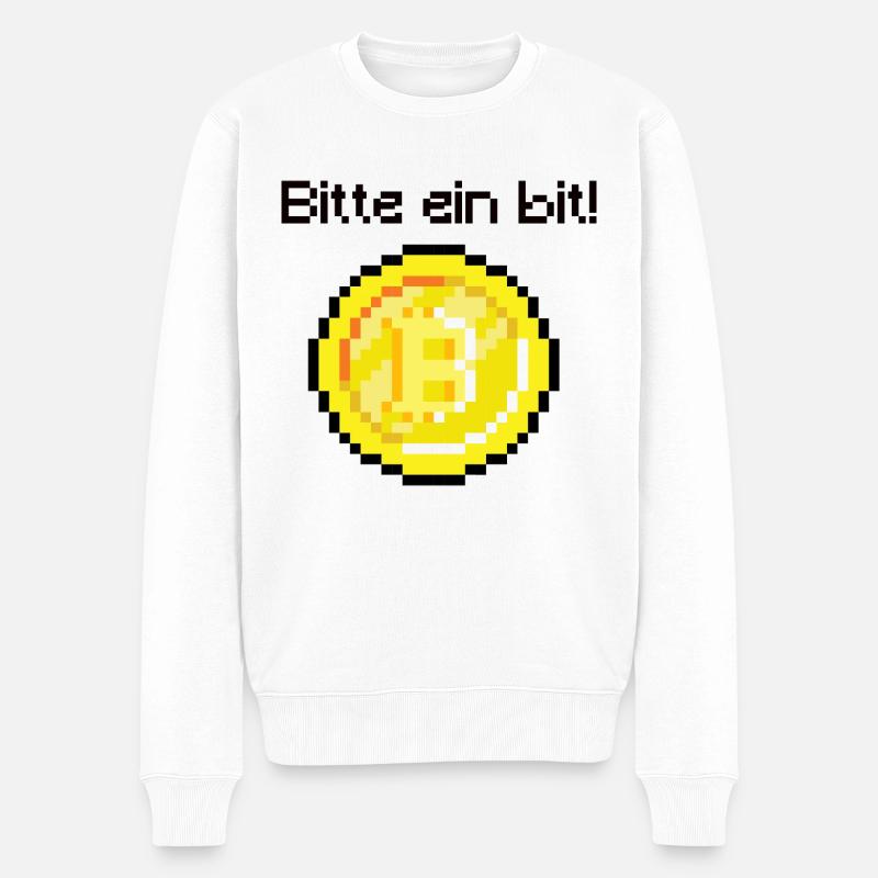Bitcoin Maximalist (Bitte ein bit!) - Männer Premium Bio Pullover - Weiß