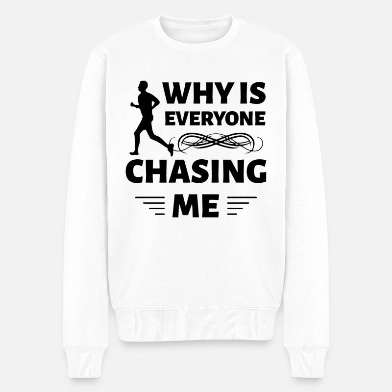 Marathon Running - Männer Premium Bio Pullover - Weiß