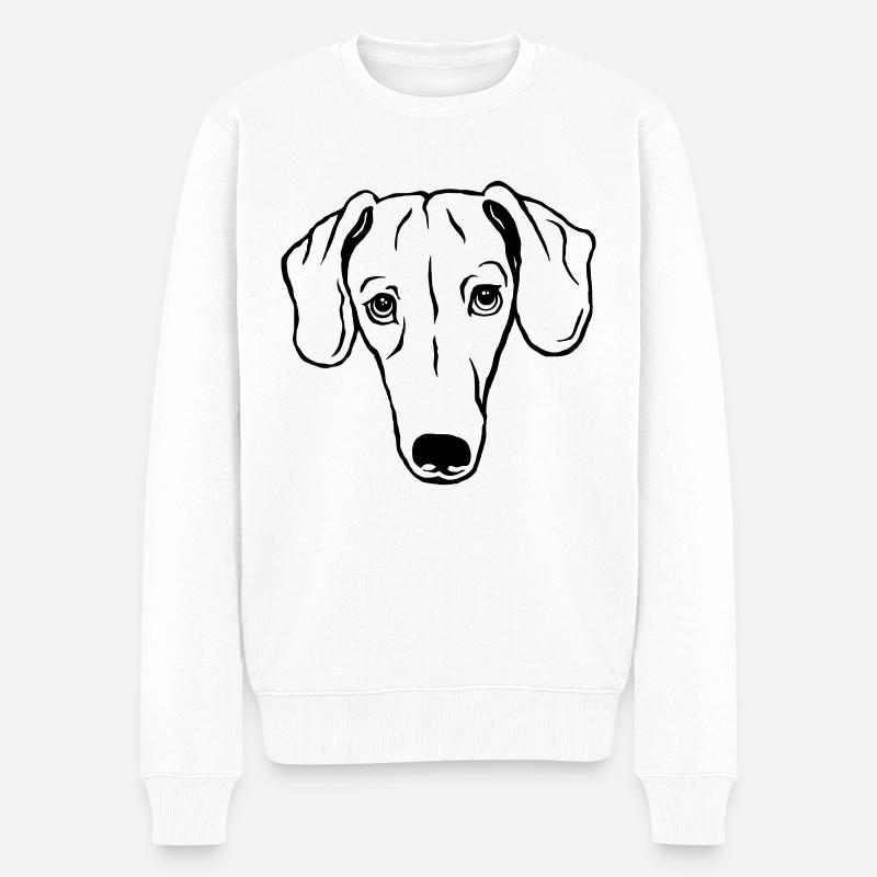 Dackel, kurzhaar - Männer Premium Bio Pullover - Weiß