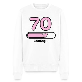 70 Jahre Geburtstag - Männer Premium Bio Pullover - Weiß - Vorne - Thijin (182cm)