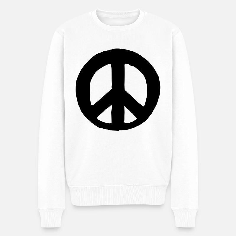 Frieden Freiheit Symbol Vektor zum selber designen - Männer Premium Bio Pullover - Weiß