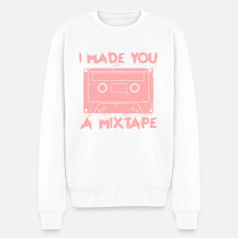 Ich habe dir ein Mixtape gemacht, Vintage Retro 80s Vibe - Männer Premium Bio Pullover - Weiß
