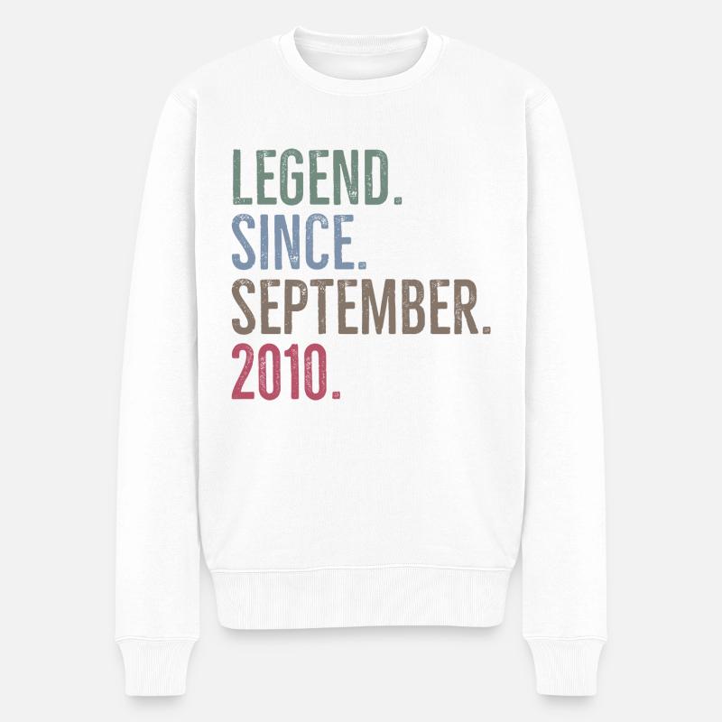 Legende seit September 2010 - Männer Premium Bio Pullover - Weiß