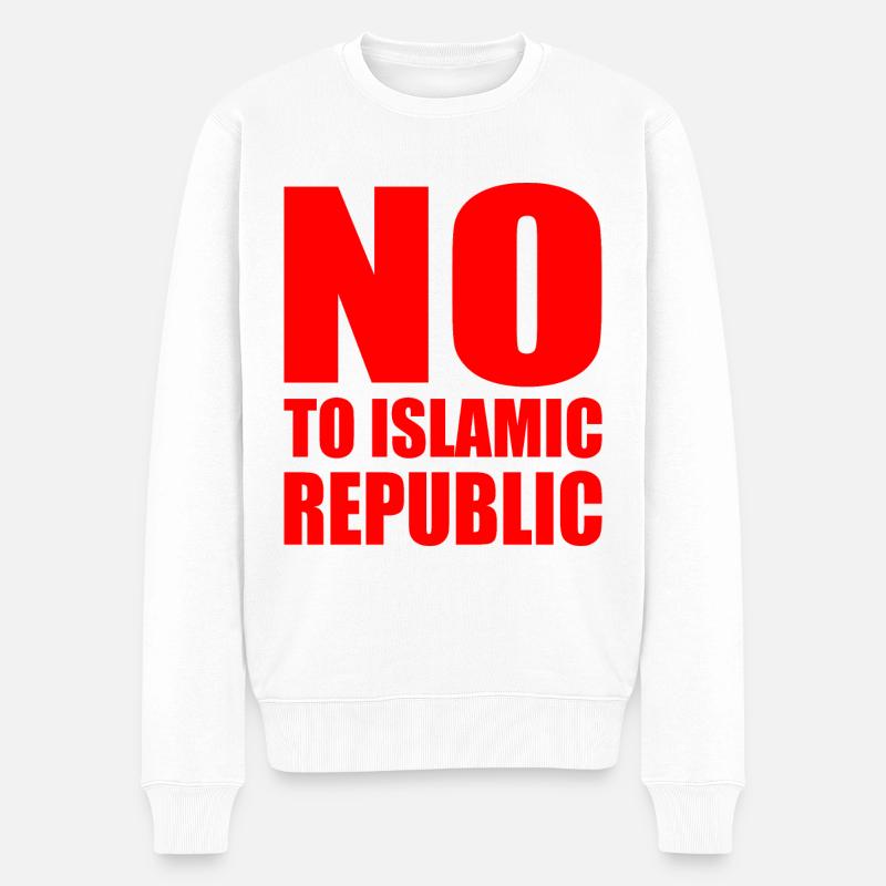 no to islamic republic - Pull Premium bio Homme - blanc