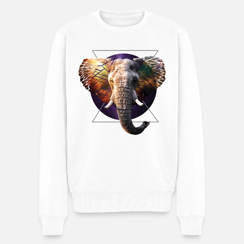Éléphant de l’espace - Pull Premium bio Homme - blanc