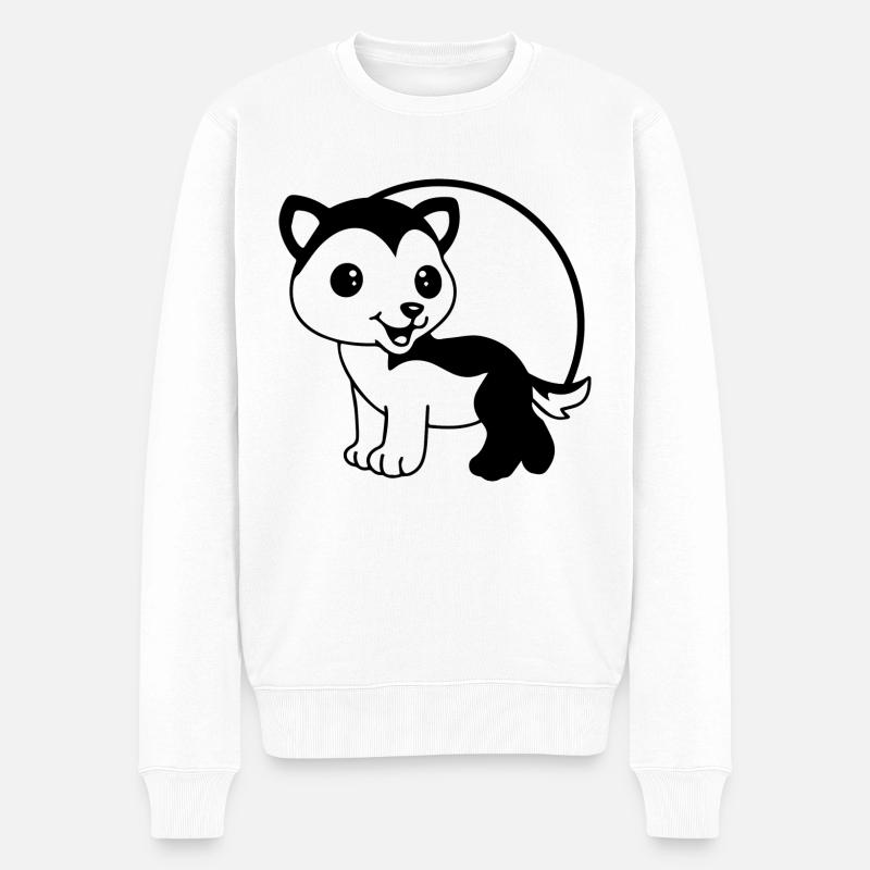 CHIEN CHAT ANIMAL DE COMPAGNIE - Pull Premium bio Homme - blanc