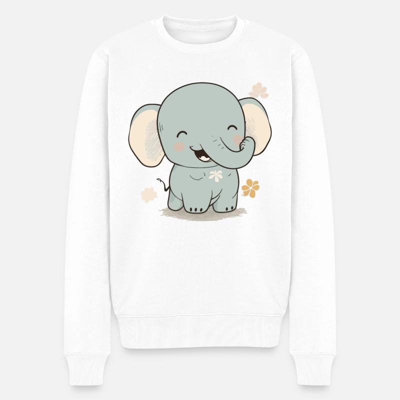 Bébé éléphant - Pull Premium bio Homme - blanc