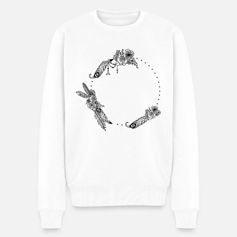 Rahmen - Männer Premium Bio Pullover - Weiß