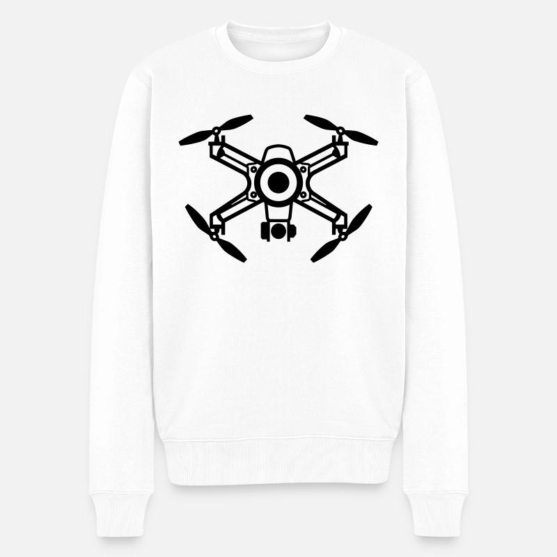 drone - Pull Premium bio Homme - blanc