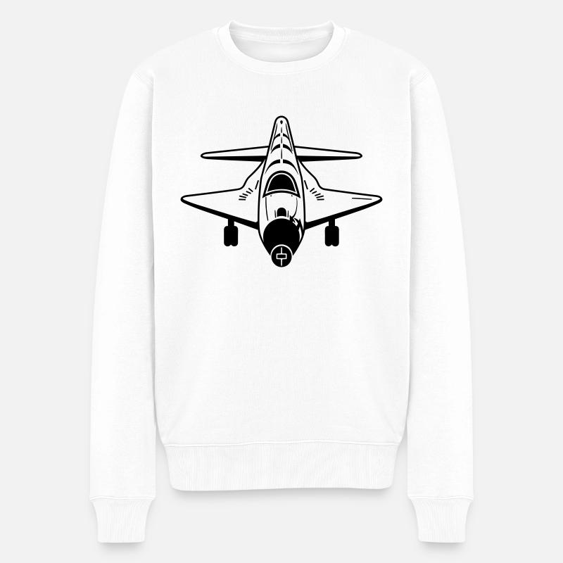 Avion de chasse - Pull Premium bio Homme - blanc