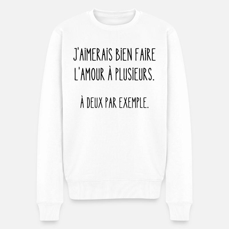 amour à plusieurs - Pull Premium bio Homme - blanc