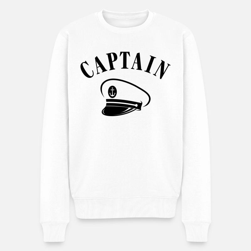 CASQUETTE DE CAPITAINE - Pull Premium bio Homme - blanc