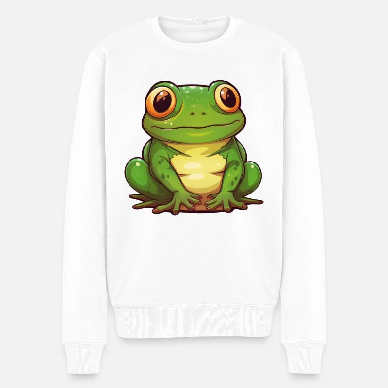 Frosch - Männer Premium Bio Pullover - Weiß