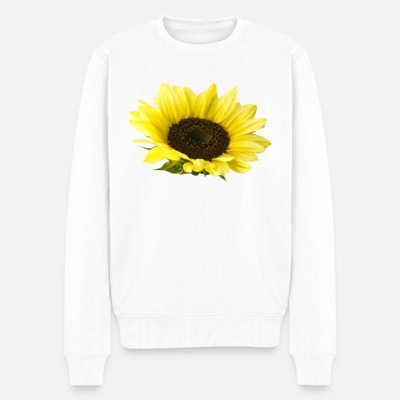 Sonnenblume - Männer Premium Bio Pullover - Weiß