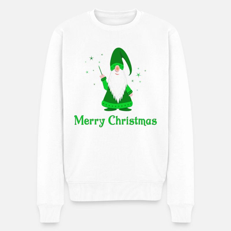 merry christmas - Männer Premium Bio Pullover - Weiß