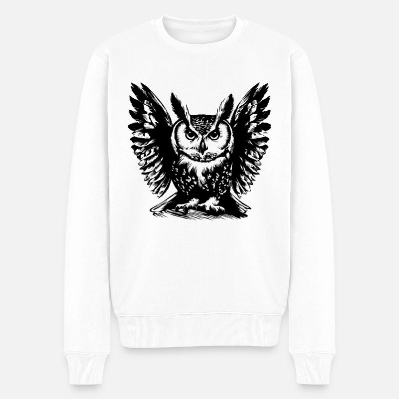 Hibou1 - Pull Premium bio Homme - blanc