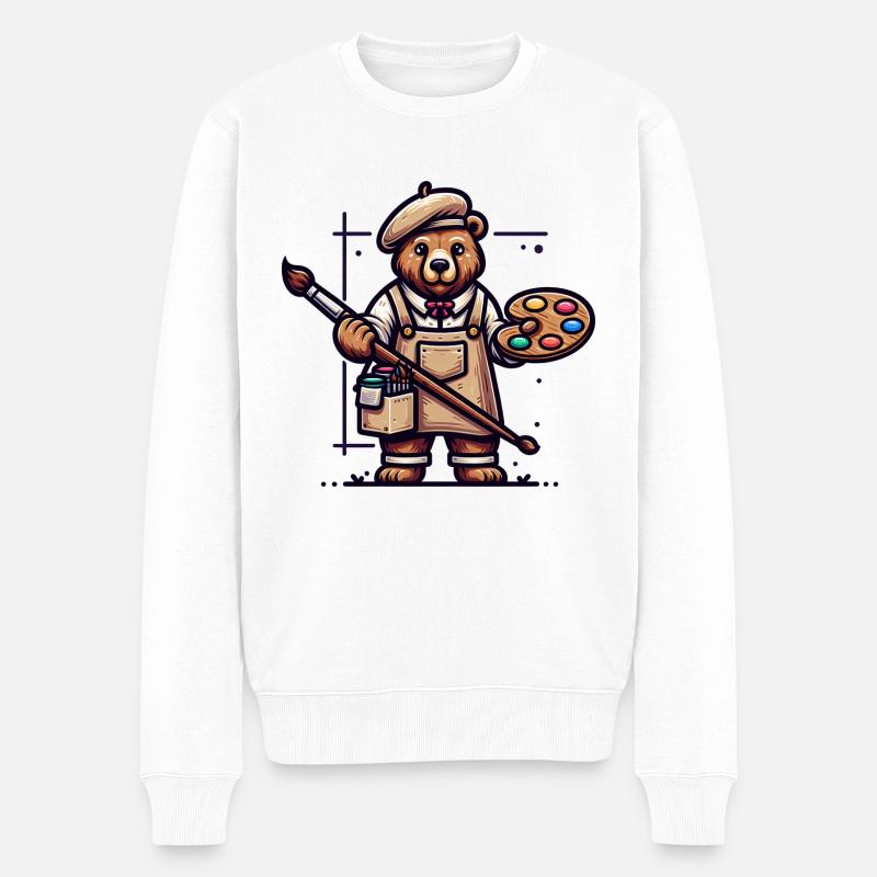 Artiste d’ours mignon - Pull Premium bio Homme - blanc