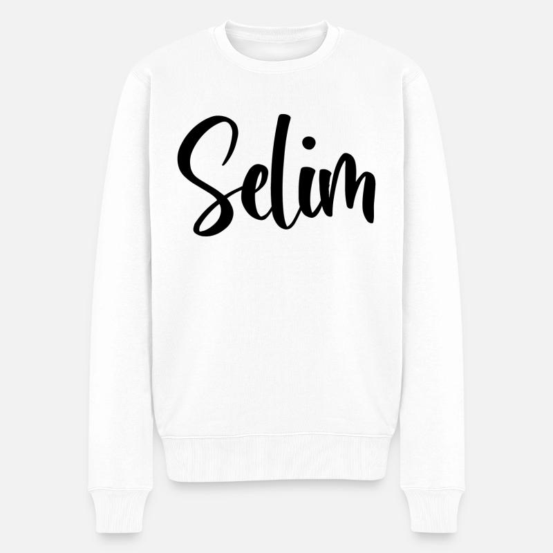 Name - Selim - Männer Premium Bio Pullover - Weiß