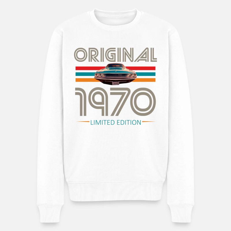 Original 1970 W - Männer Premium Bio Pullover - Weiß