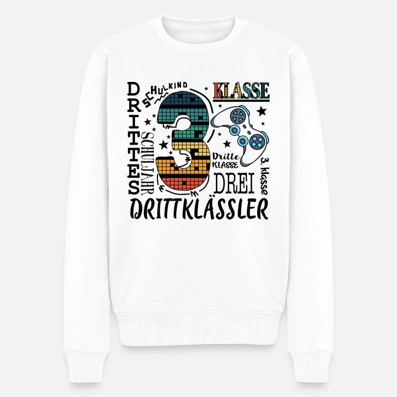 3. Klasse Gaming - Männer Premium Bio Pullover - Weiß