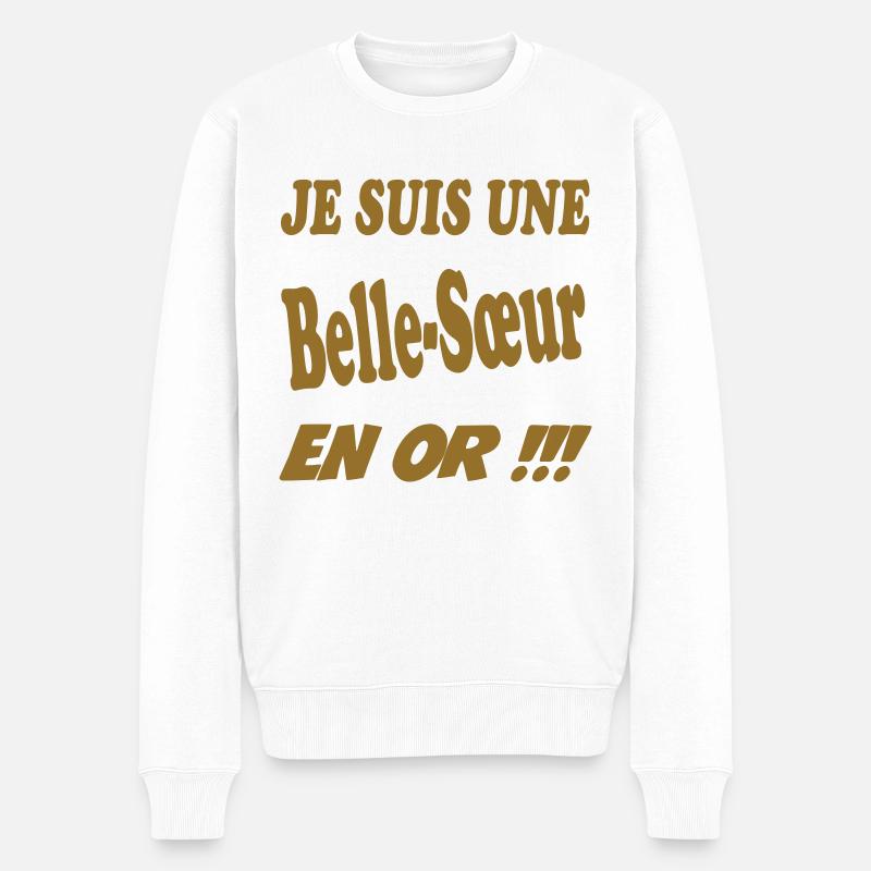 Eine goldene Schwägerin - Männer Premium Bio Pullover - Weiß