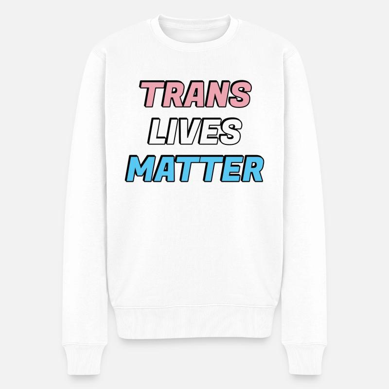 Trans-Leben zählen - Männer Premium Bio Pullover - Weiß