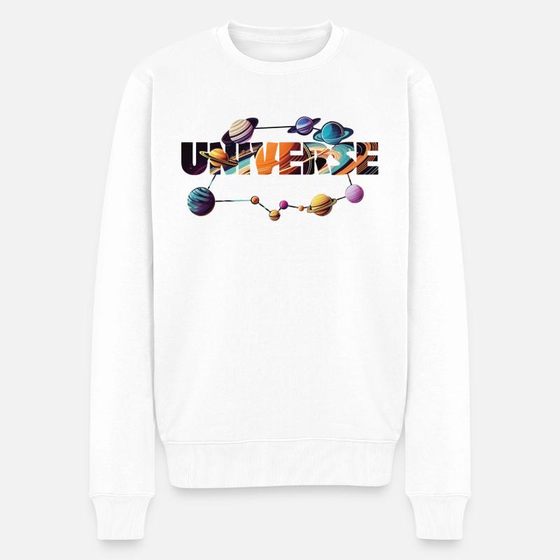 universe - Männer Premium Bio Pullover - Weiß