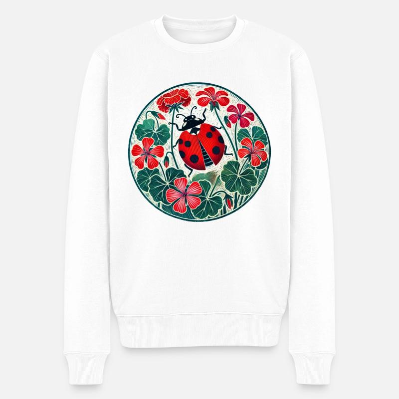 Marienkäfer - Männer Premium Bio Pullover - Weiß