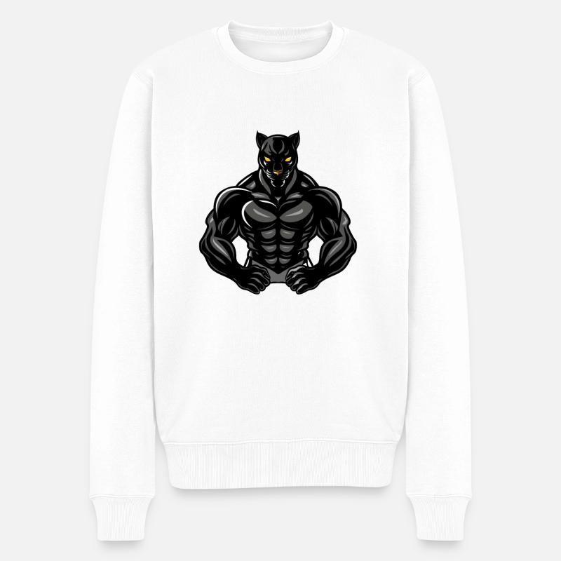 panther comic - Männer Premium Bio Pullover - Weiß
