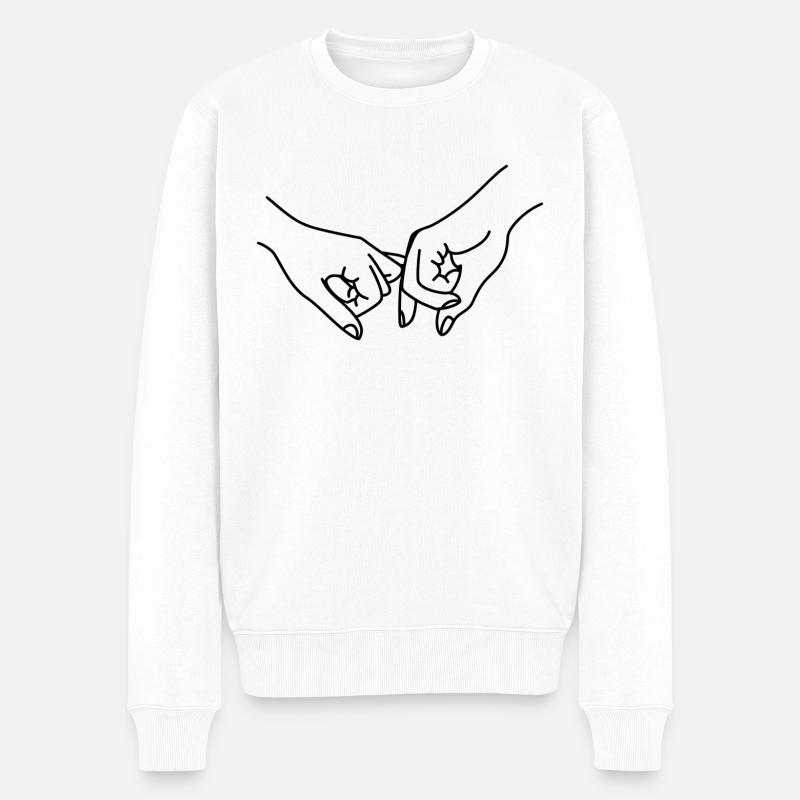 Freundschaft / Versprechen / Hände - Männer Premium Bio Pullover - Weiß
