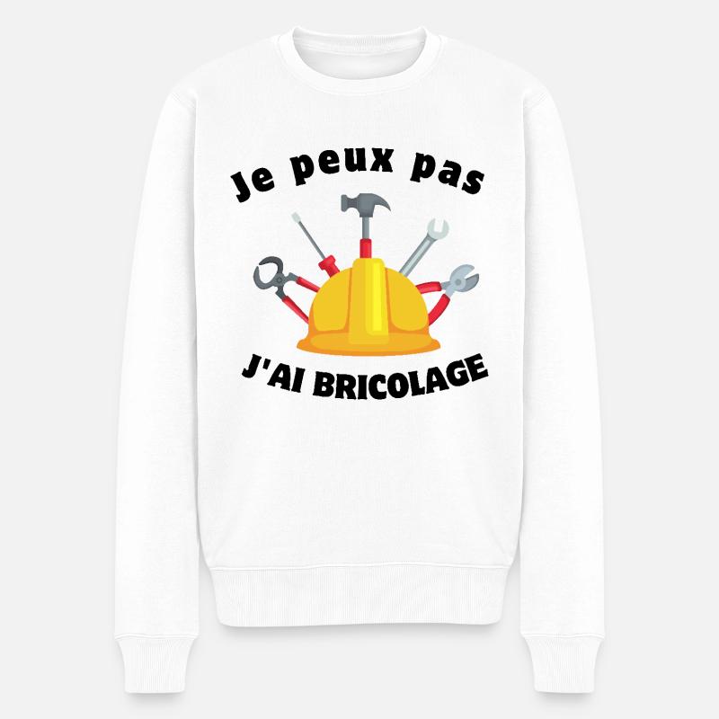 Je peux pas jai bricolage - Pull Premium bio Homme - blanc