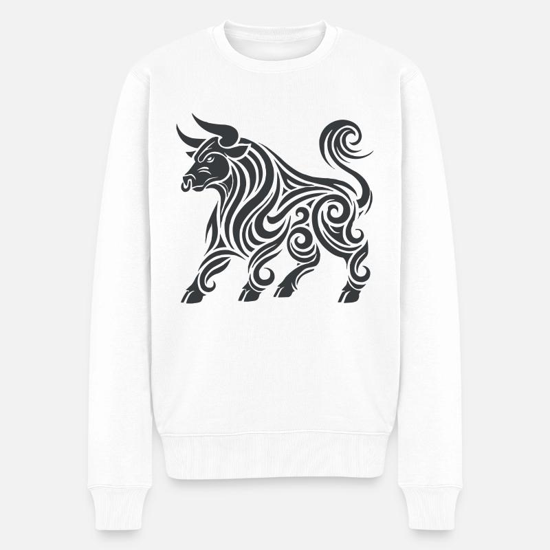 Taurus Animal Tribal - Pull Premium bio Homme - blanc