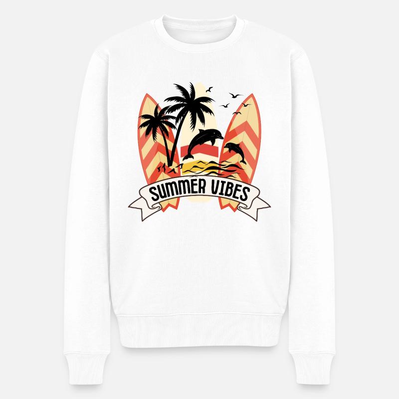 Sommerstimmung 1 - Männer Premium Bio Pullover - Weiß