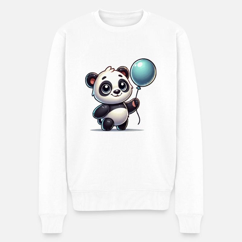 Panda Comic Balloon - Men's Premium Organic Jumper - white