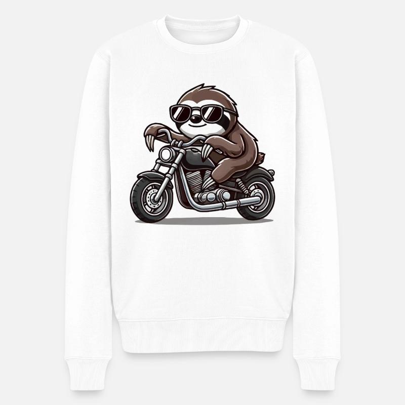 Moto paresseux - Pull Premium bio Homme - blanc