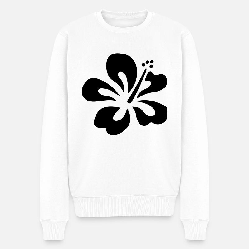 hibiscus - Pull Premium bio Homme - blanc