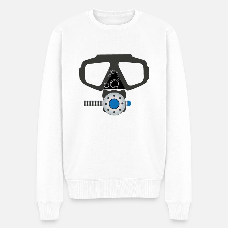 Tauchen - Männer Premium Bio Pullover - Weiß